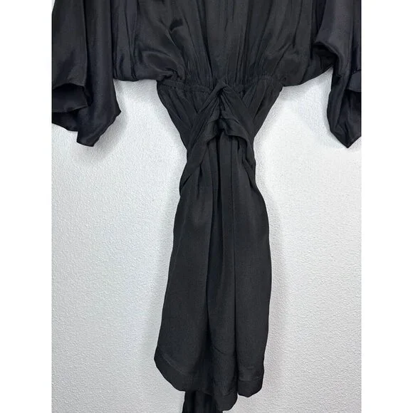 THE KOOPLES Black Women's Belted Modern Kimono Dress Size S Boho Classy Cocktail - Picture 4 of 7